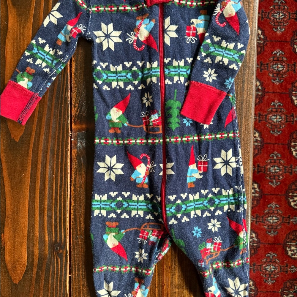 Festive Gnome Print Baby Onesie 6-12m Hanna Andersson